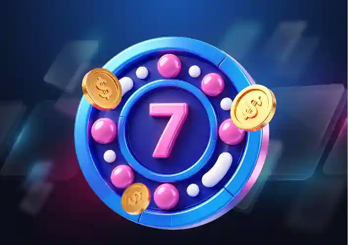 SkyCrown Casino bonus icon featuring a lucky number 7 wheel with gold coins